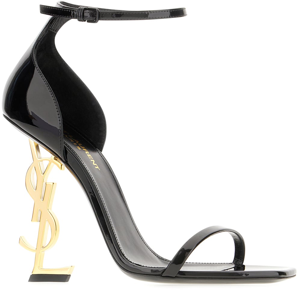 Saint Laurent Saint Laurent Black leather Opyum sandals Zwart
