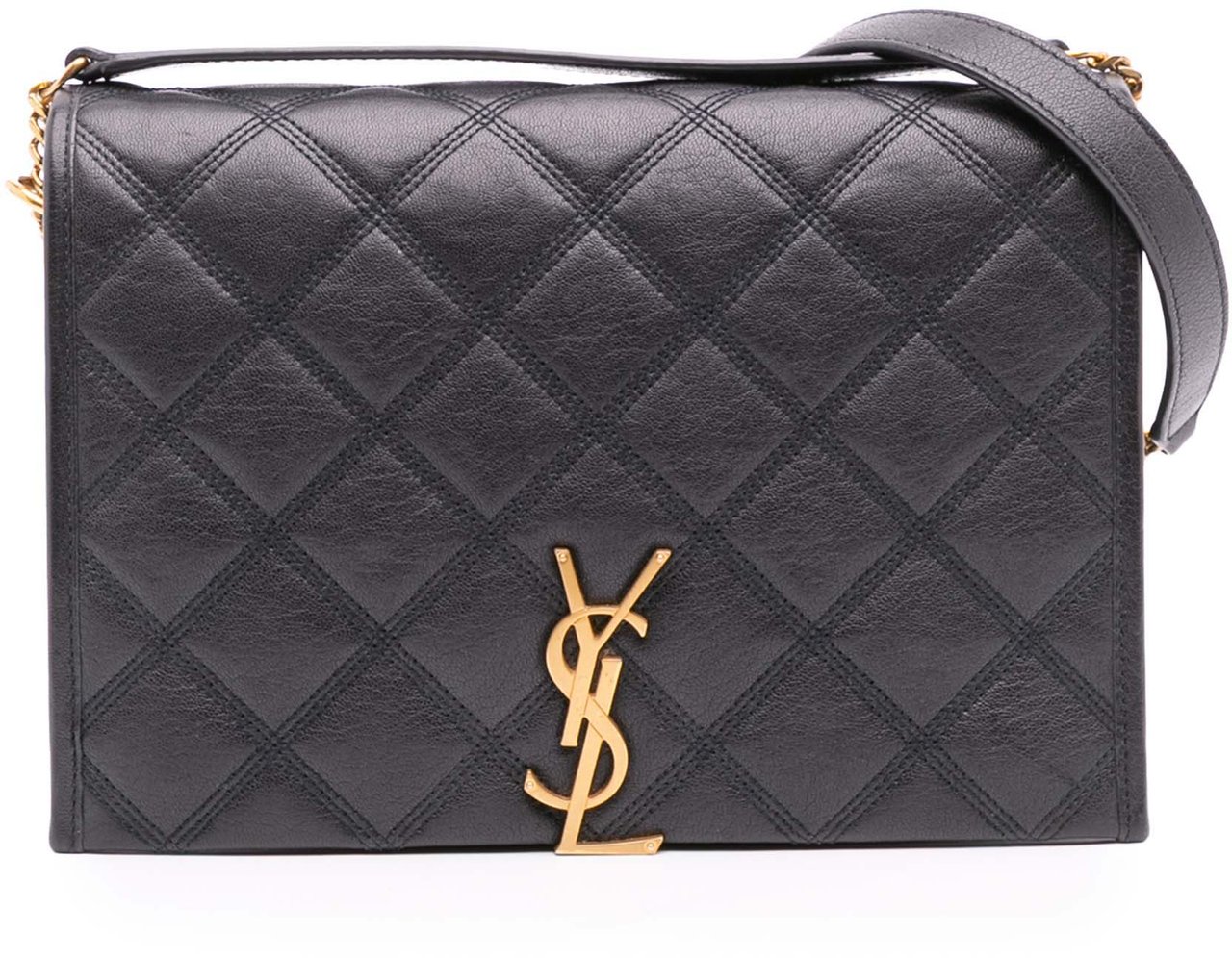 Saint Laurent Mini Quilted Lambskin Becky Chain Shoulder Bag Zwart