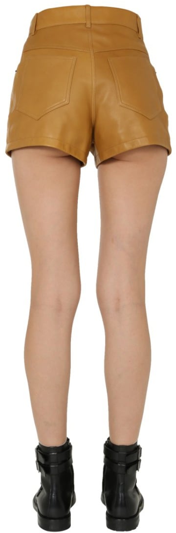 Saint Laurent Structured High-Waist Shorts With Zipper Fastening Bruin
