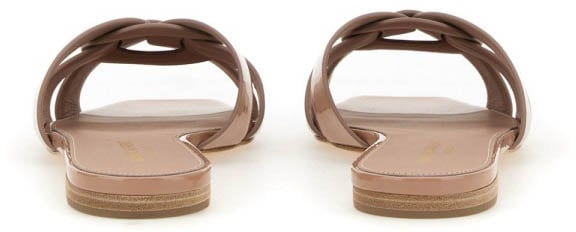 Saint Laurent Nu Pieds Tribute 05 Flat Sandals With Braided Straps Neutraal