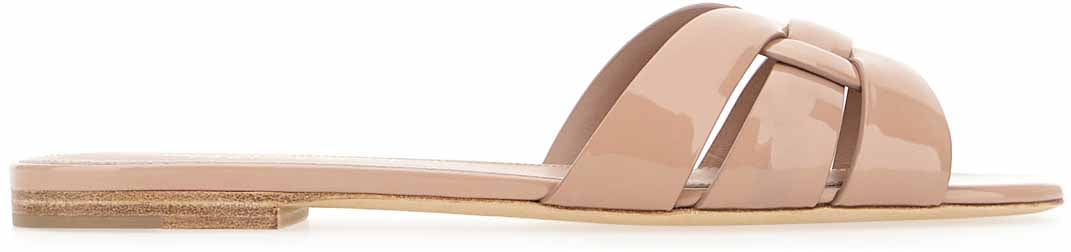 Saint Laurent Saint Laurent Powder pink leather Tribute slippers Roze