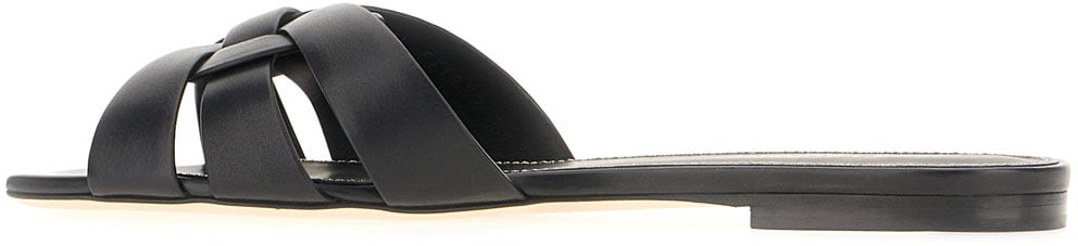 Saint Laurent Saint Laurent Back leather Maine slippers Zwart