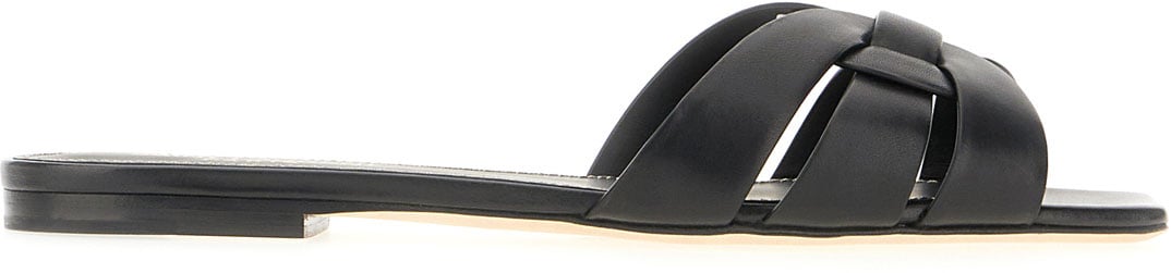 Saint Laurent Saint Laurent Back leather Maine slippers Zwart