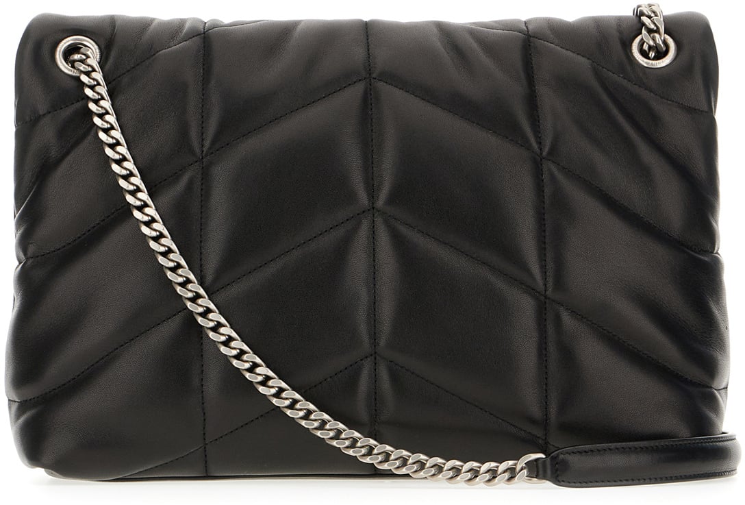 Saint Laurent Saint Laurent Black nappa leather medium Puffer shoulder bag Zwart