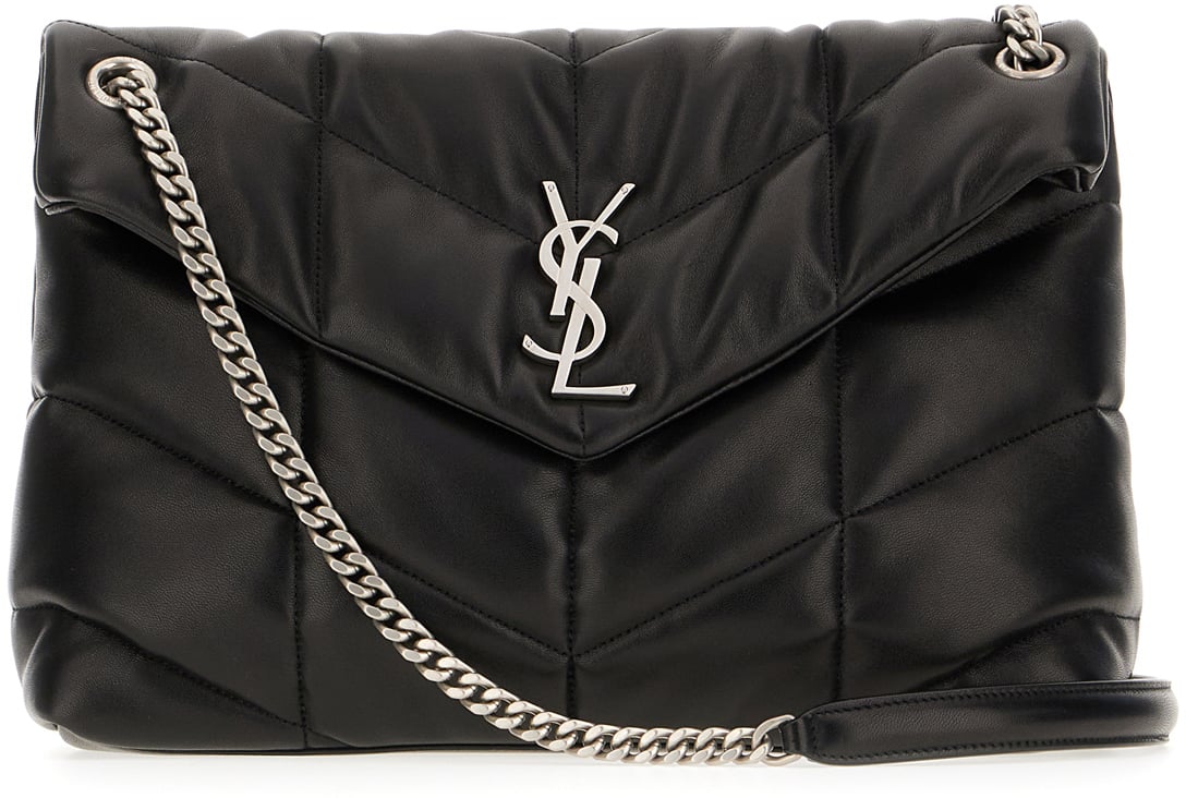 Saint Laurent Saint Laurent Black nappa leather medium Puffer shoulder bag Zwart