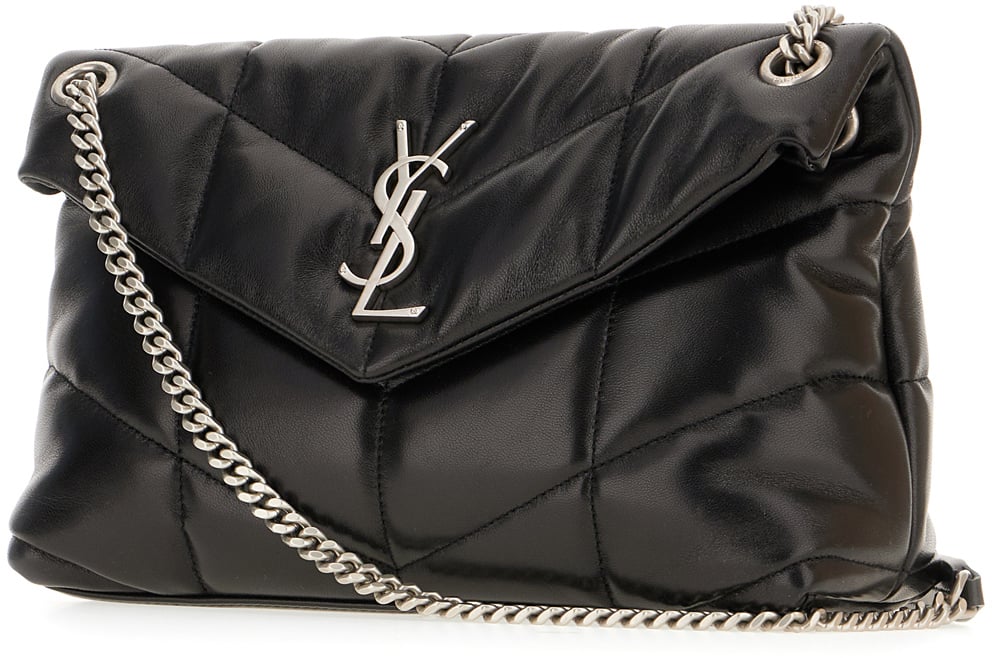 Saint Laurent Saint Laurent Black nappa leather small Puffer shoulder bag Zwart