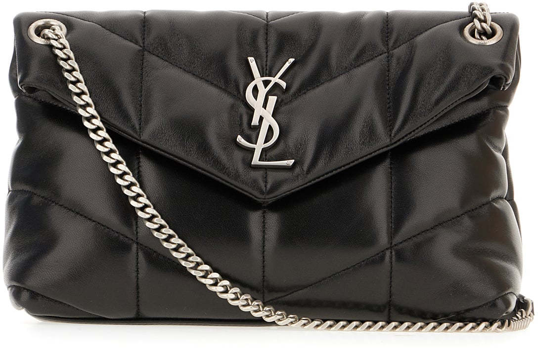 Saint Laurent Saint Laurent Black nappa leather small Puffer shoulder bag Zwart