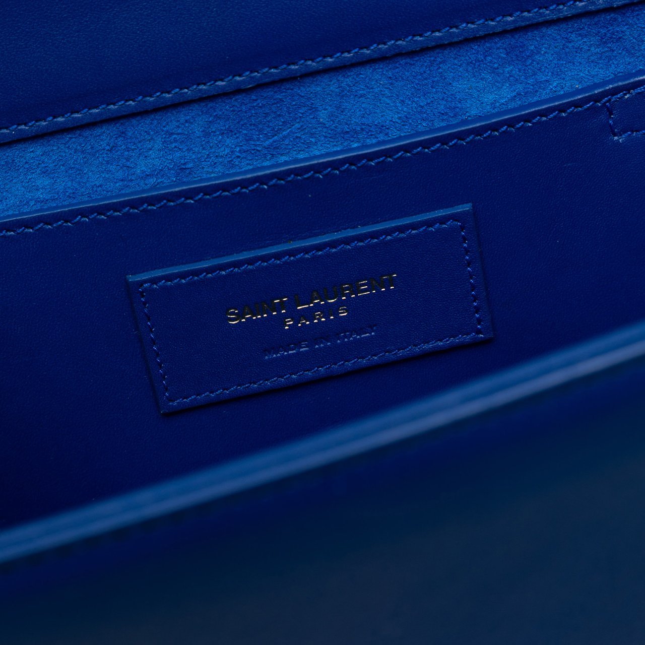 Saint Laurent Medium Smooth Calfskin Monogram Kate Tassel Crossbody Blauw