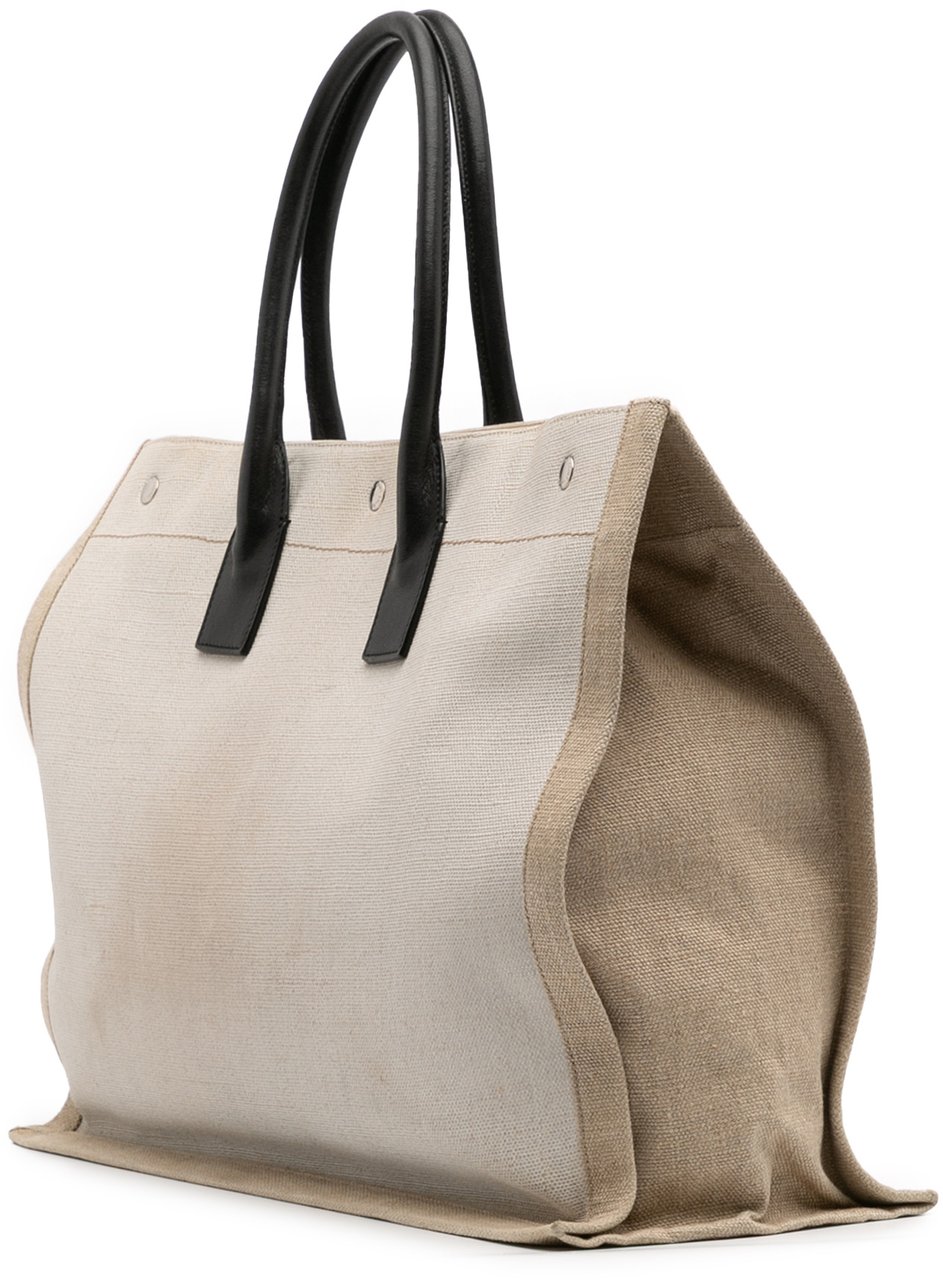 Saint Laurent Canvas Rive Gauche Tote Bruin