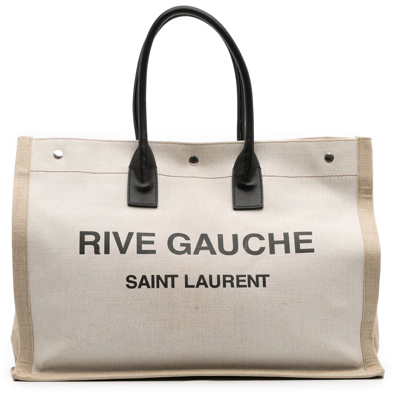 Saint Laurent Canvas Rive Gauche Tote Bruin