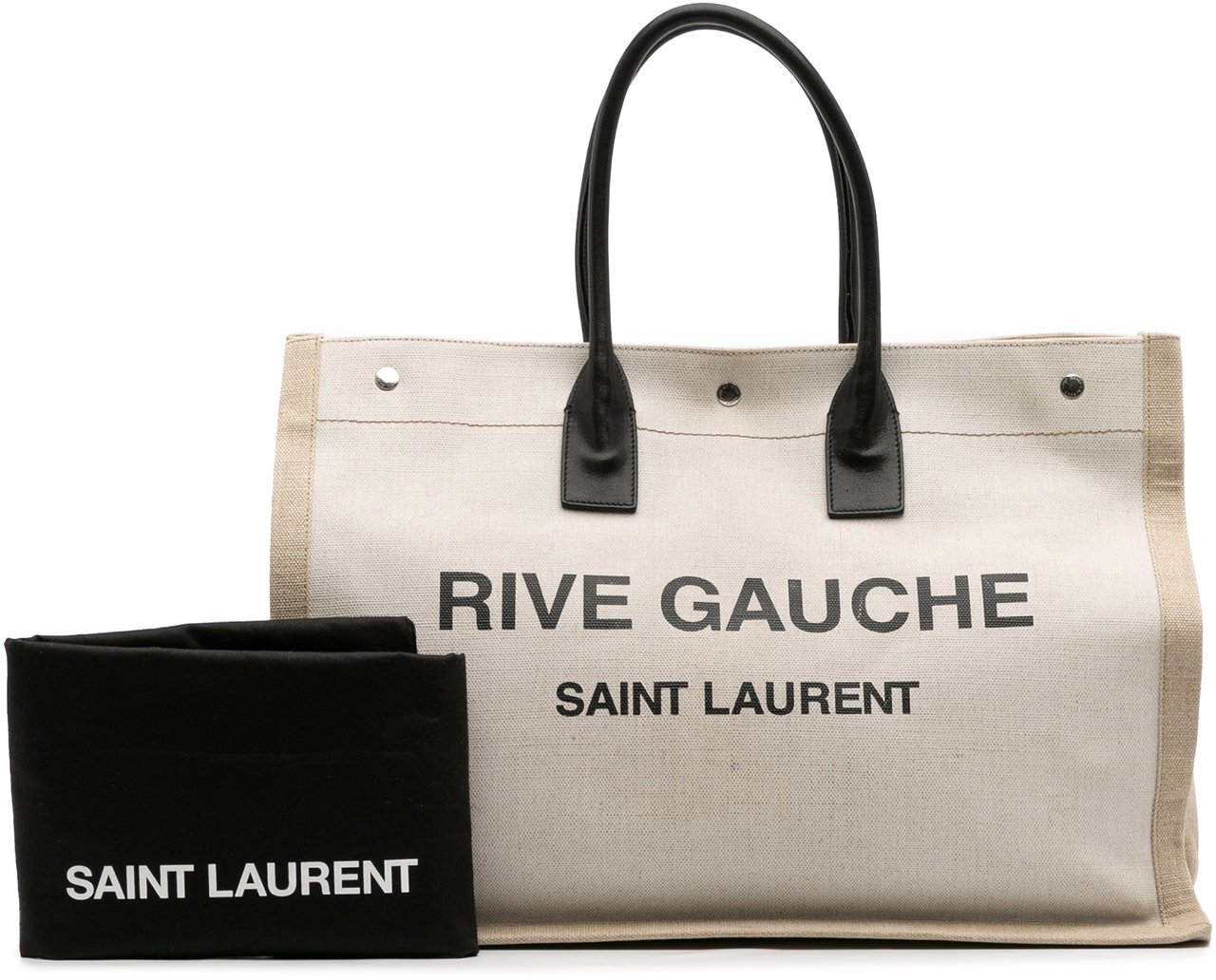 Saint Laurent Canvas Rive Gauche Tote Bruin