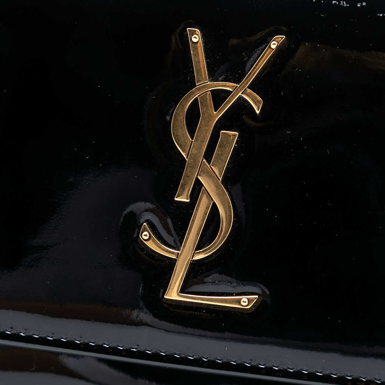 Saint Laurent Small Patent Monogram Sunset Crossbody Zwart