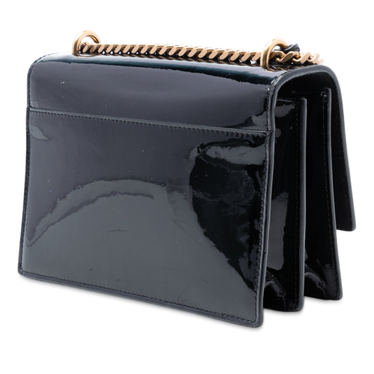 Saint Laurent Small Patent Monogram Sunset Crossbody Zwart