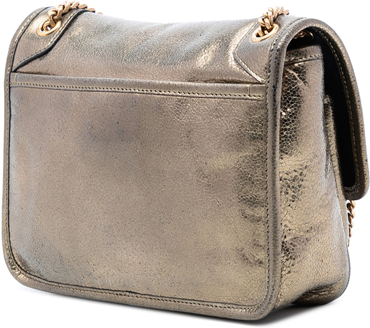 Saint Laurent Baby Metallic Calfskin Niki Shoulder Bag Goud