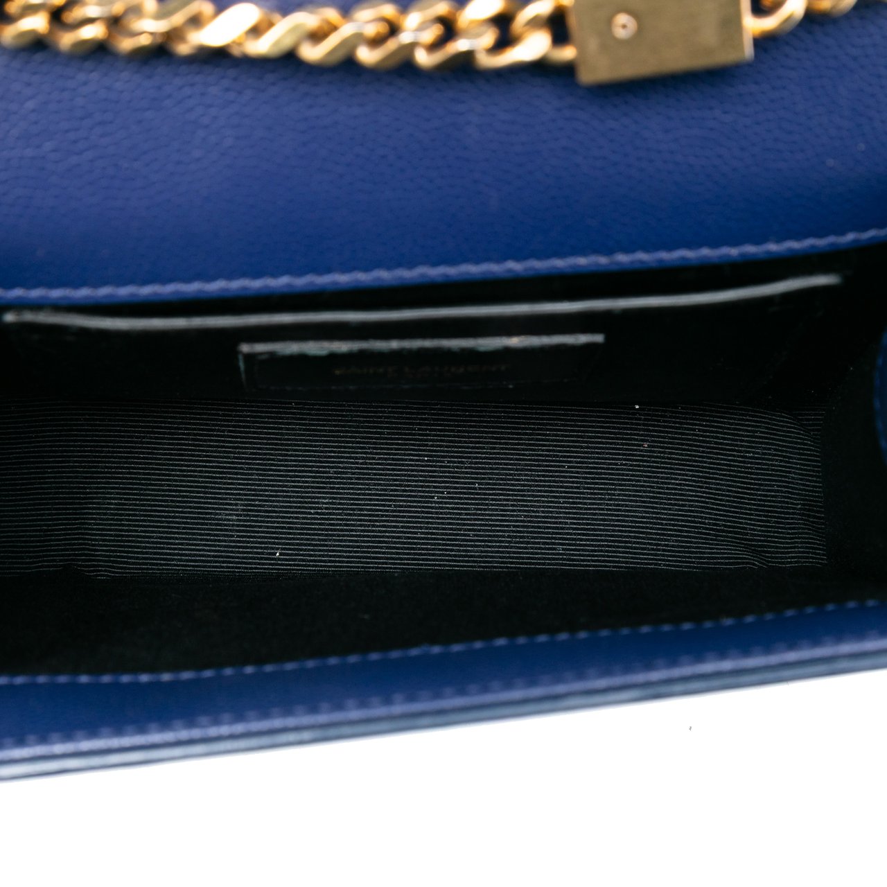 Saint Laurent Small Grain de Poudre Monogram Kate Crossbody Blauw