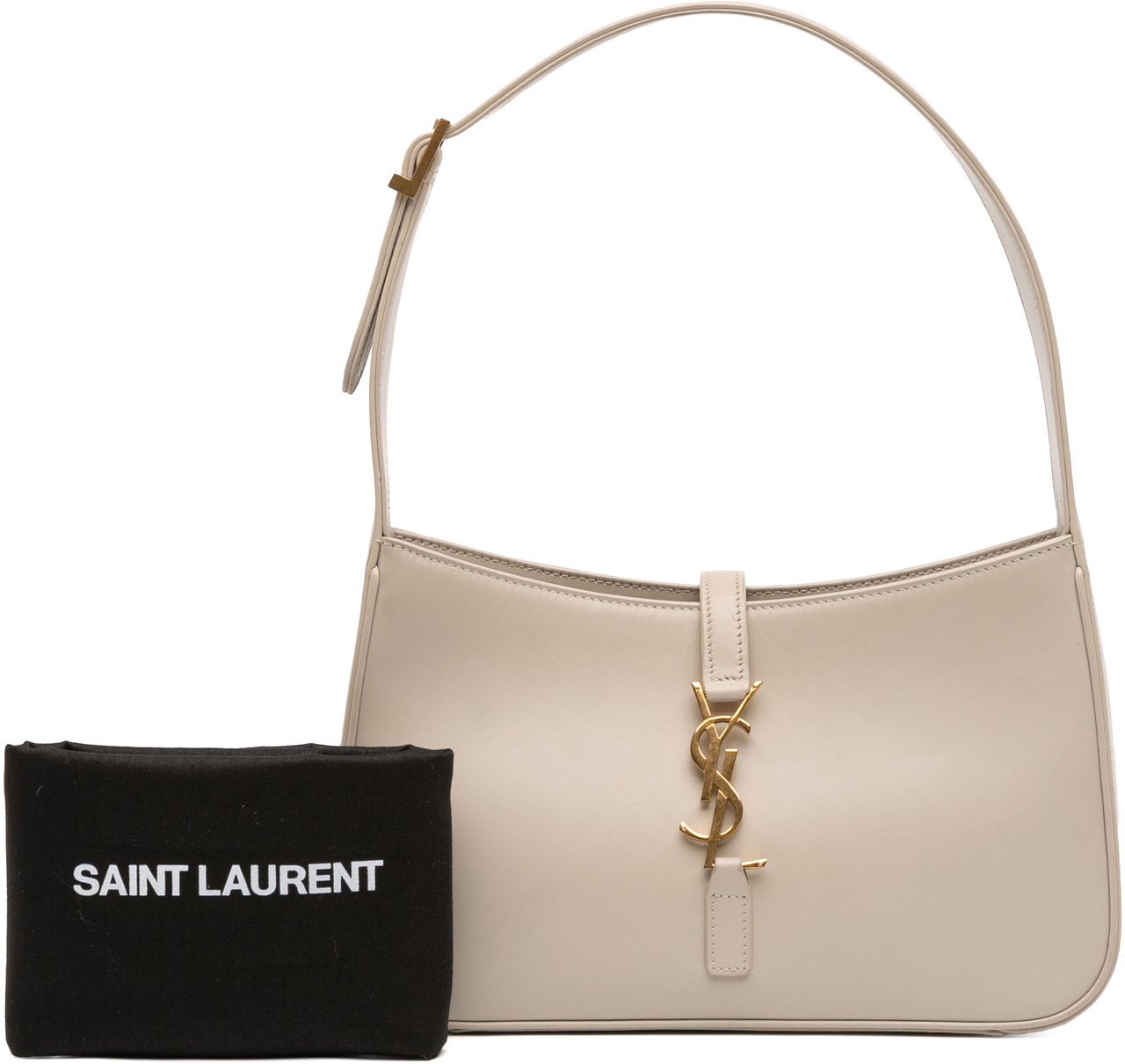 Saint Laurent Smooth Leather Le 5 a 7 Hobo Wit