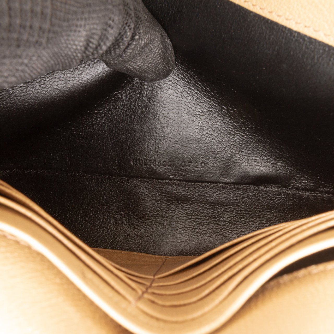 Saint Laurent Quilted Diamond Lambskin Becky Wallet on Chain Bruin