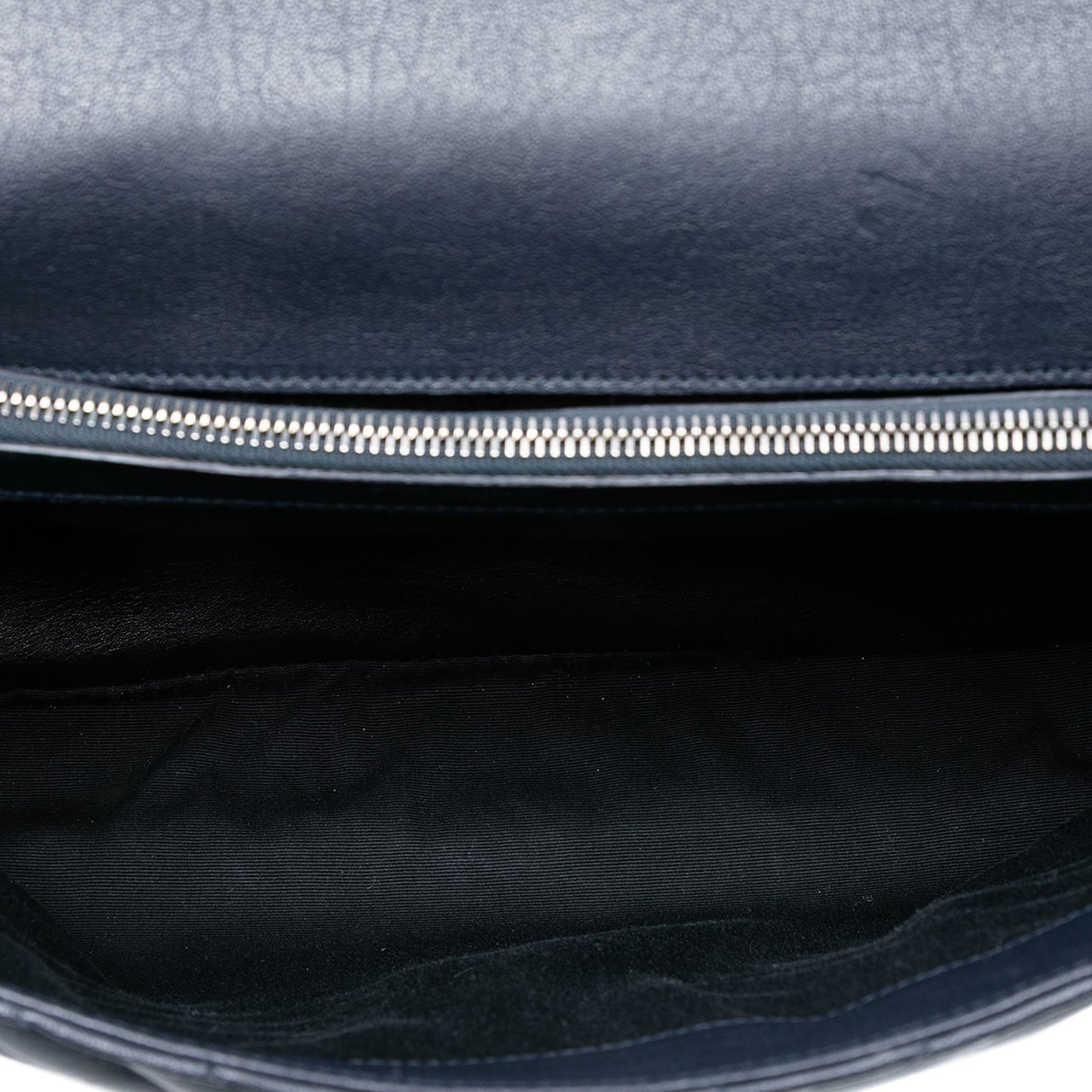 Saint Laurent Large Chevron Sheepskin Monogram College Satchel Blauw