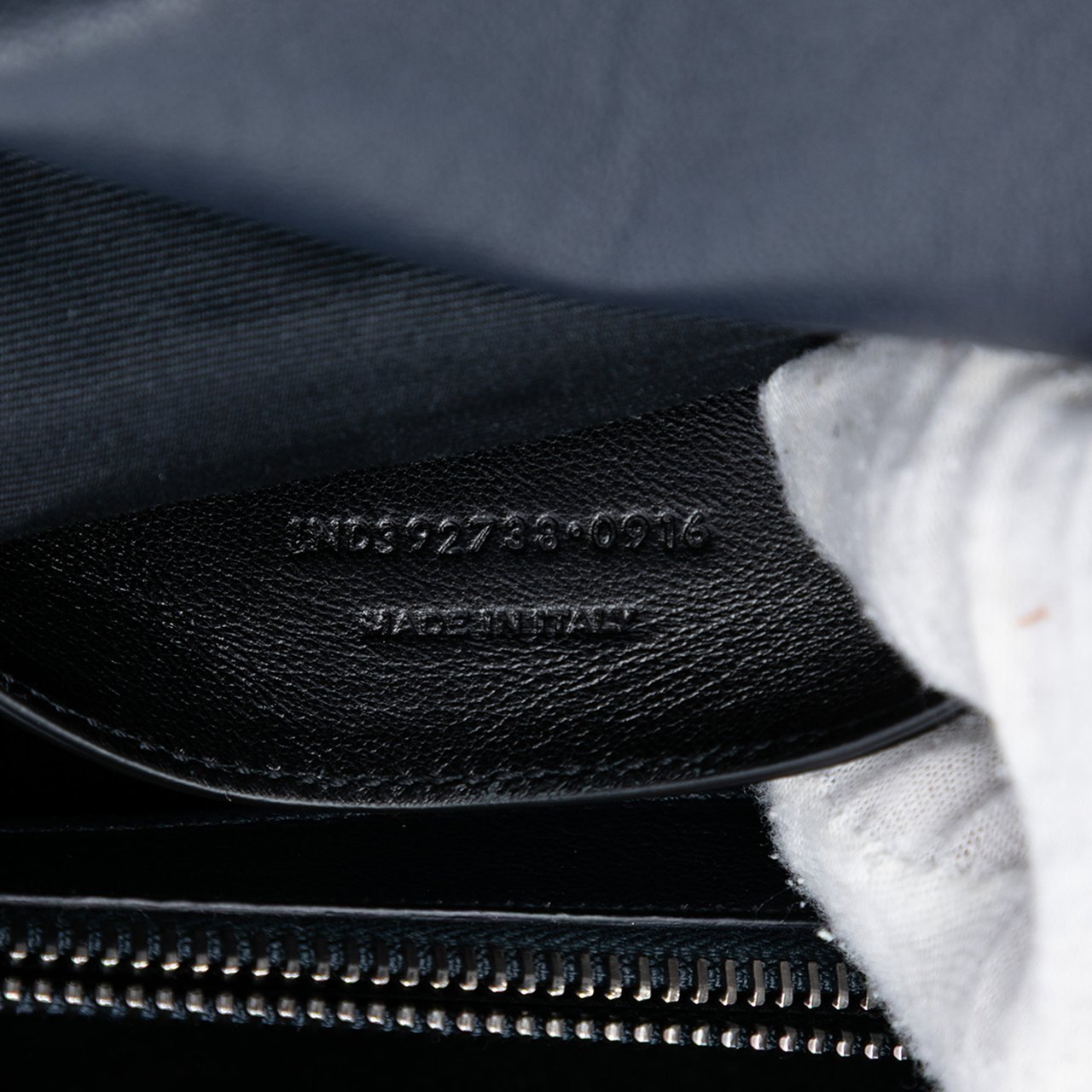 Saint Laurent Large Chevron Sheepskin Monogram College Satchel Blauw