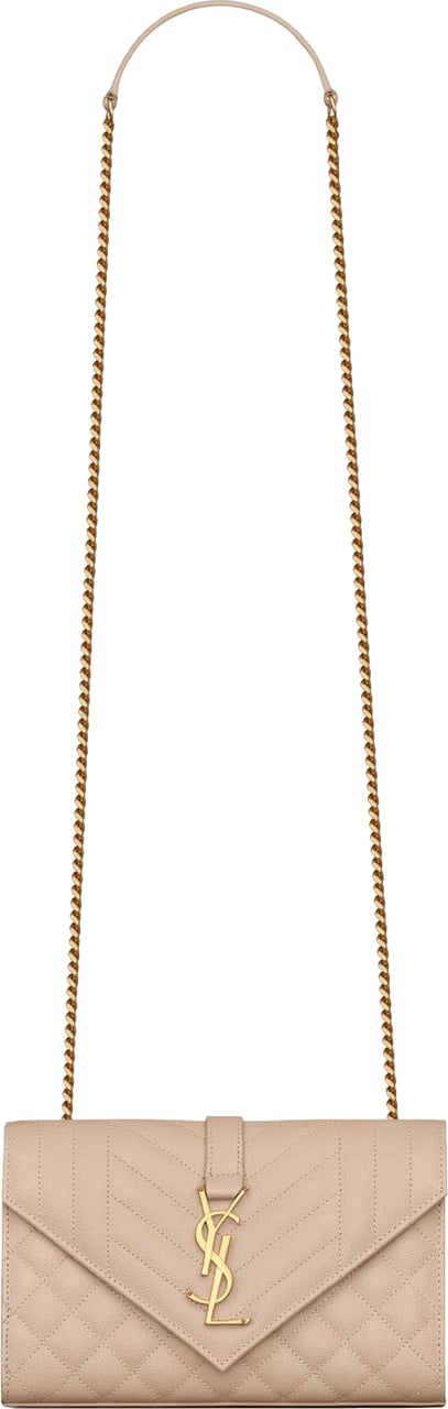Saint Laurent Envelope Small Bag Beige