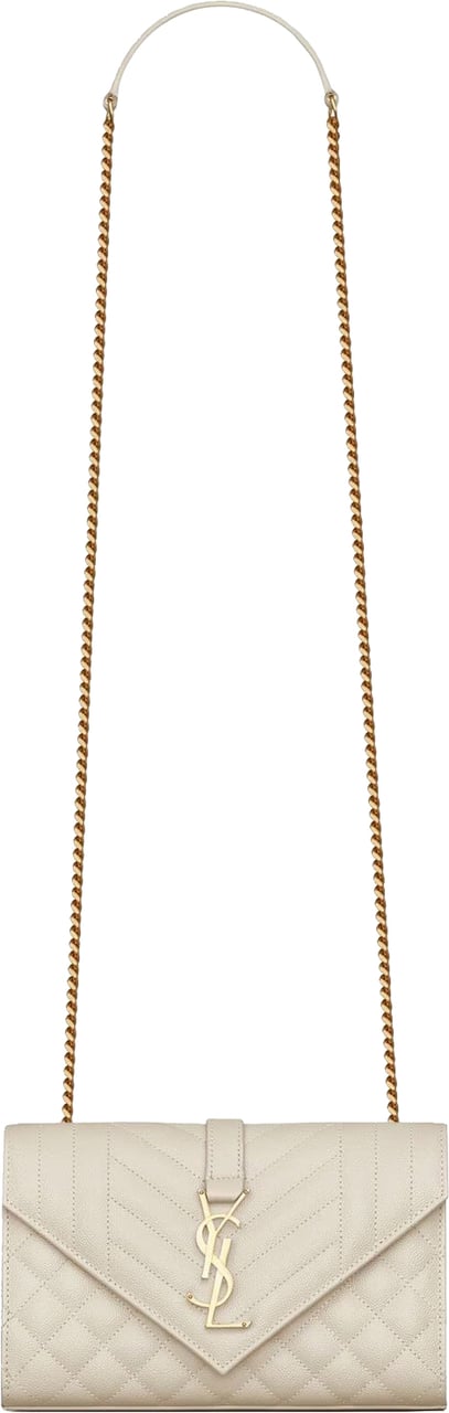 Saint Laurent Envelope Small Bag Beige