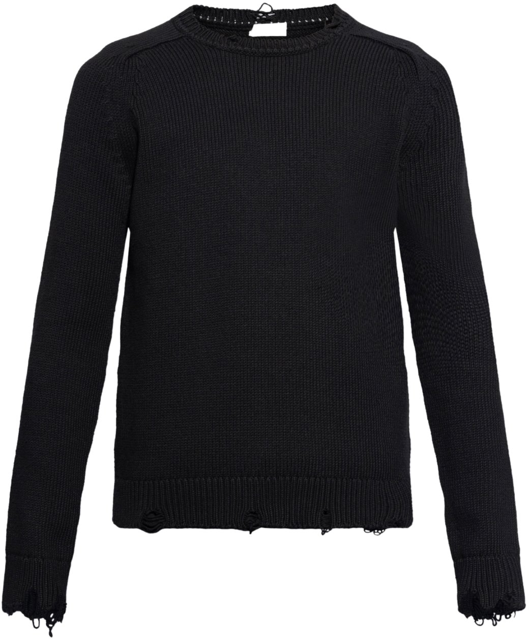 Saint Laurent Destroyed Knit Sweater Zwart