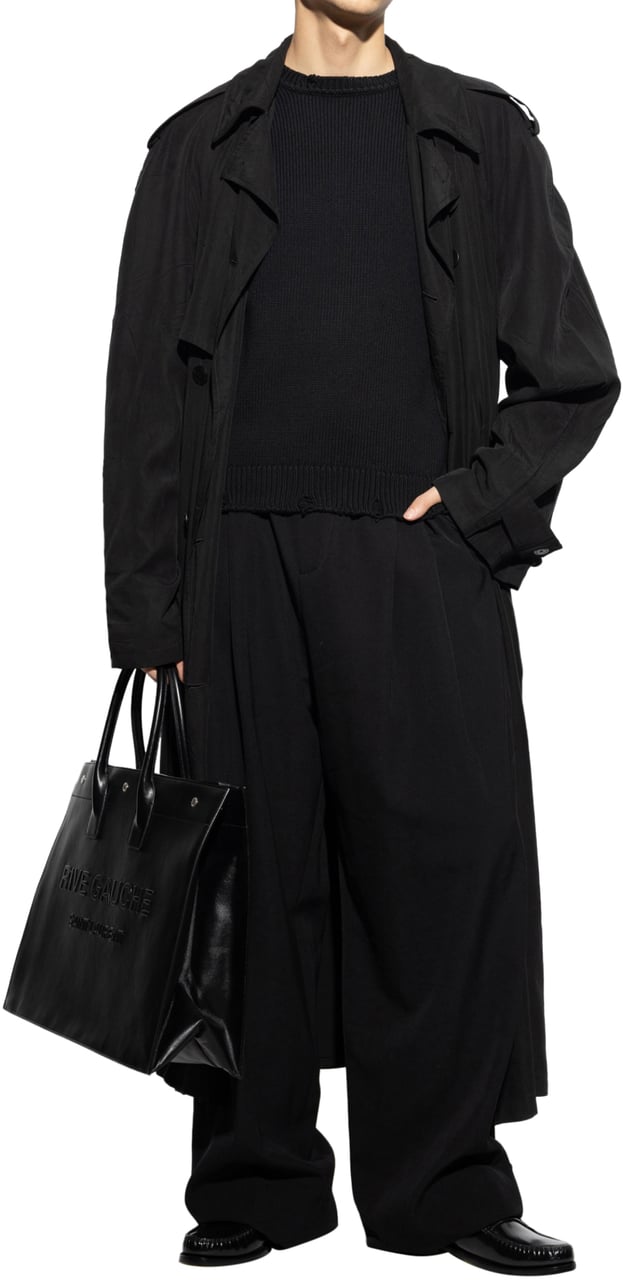 Saint Laurent Destroyed Knit Sweater Zwart