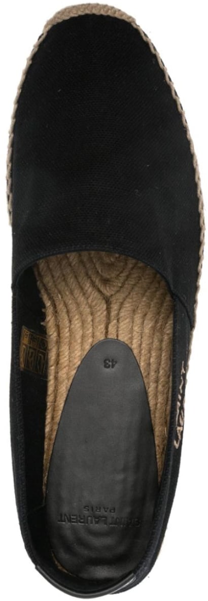 Saint Laurent Embroidered Logo Espadrilles Zwart
