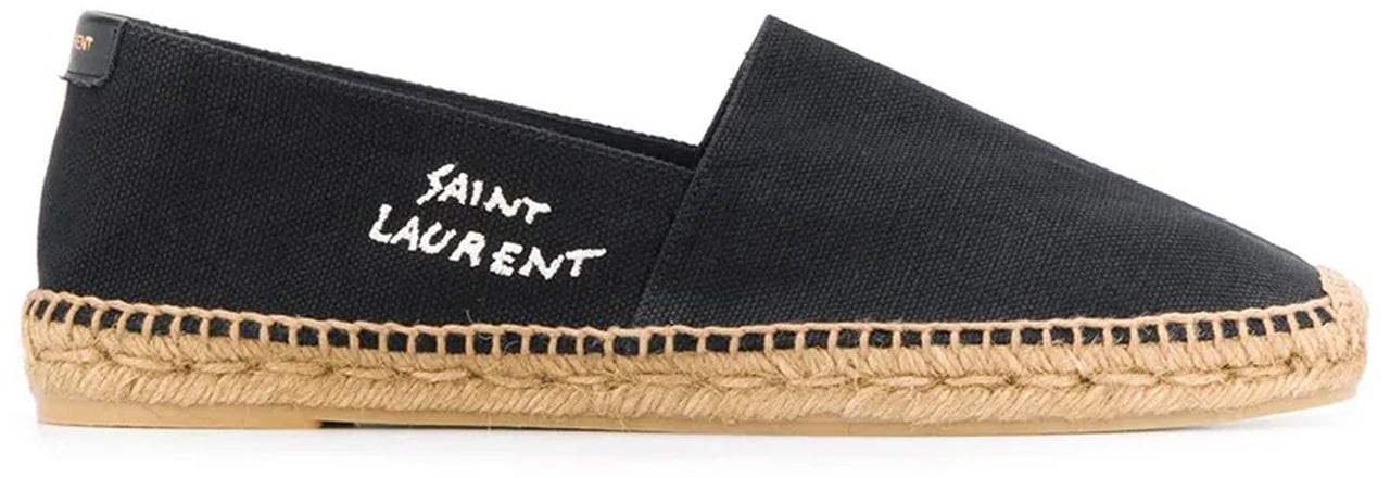 Saint Laurent Saint Laurent Canvas Logo Espadrilles Zwart