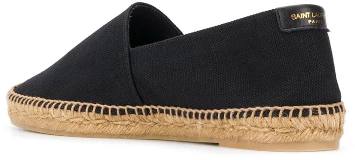 Saint Laurent Saint Laurent Canvas Logo Espadrilles Zwart