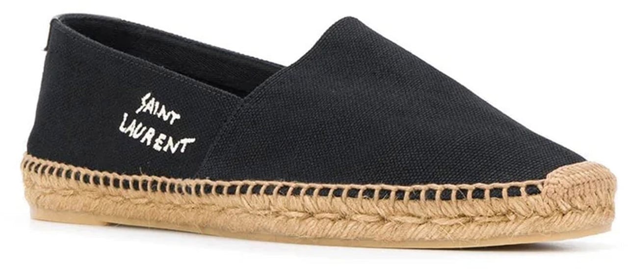 Saint Laurent Saint Laurent Canvas Logo Espadrilles Zwart
