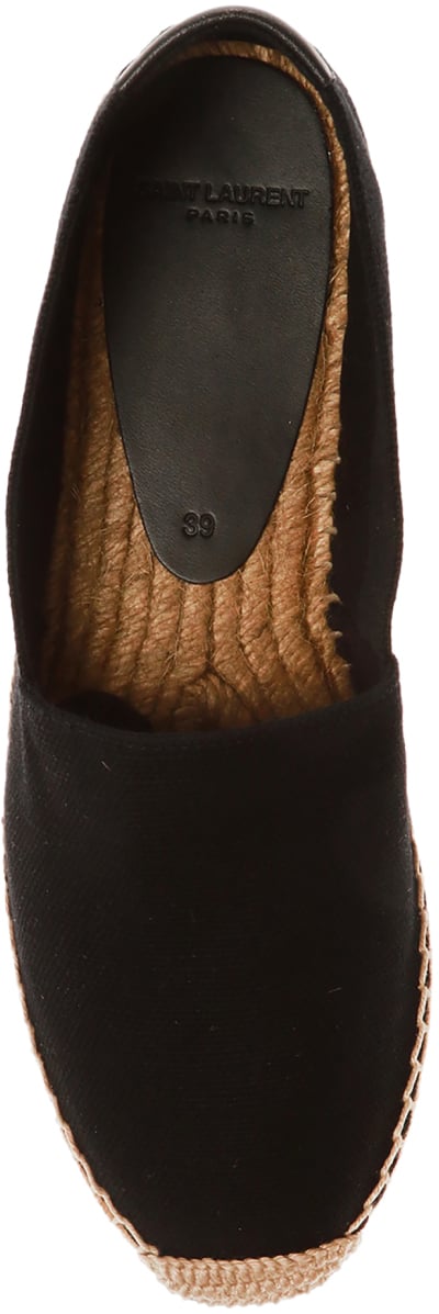 Saint Laurent Sl Signature Logo Espadrilles Zwart