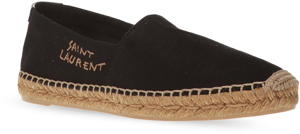 Saint Laurent Sl Signature Logo Espadrilles Zwart