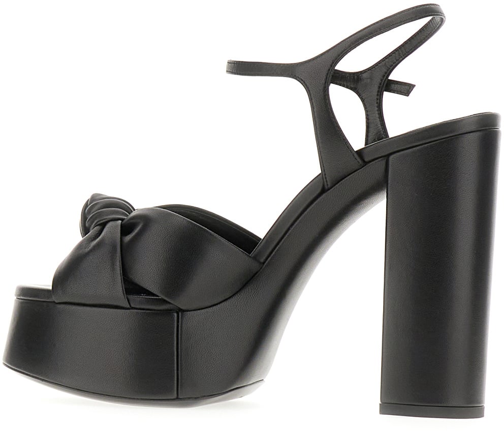 Saint Laurent Saint Laurent Black leather Bianca 85 sandals Zwart