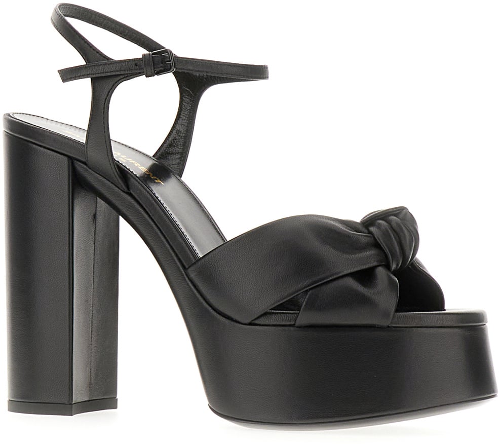 Saint Laurent Saint Laurent Black leather Bianca 85 sandals Zwart