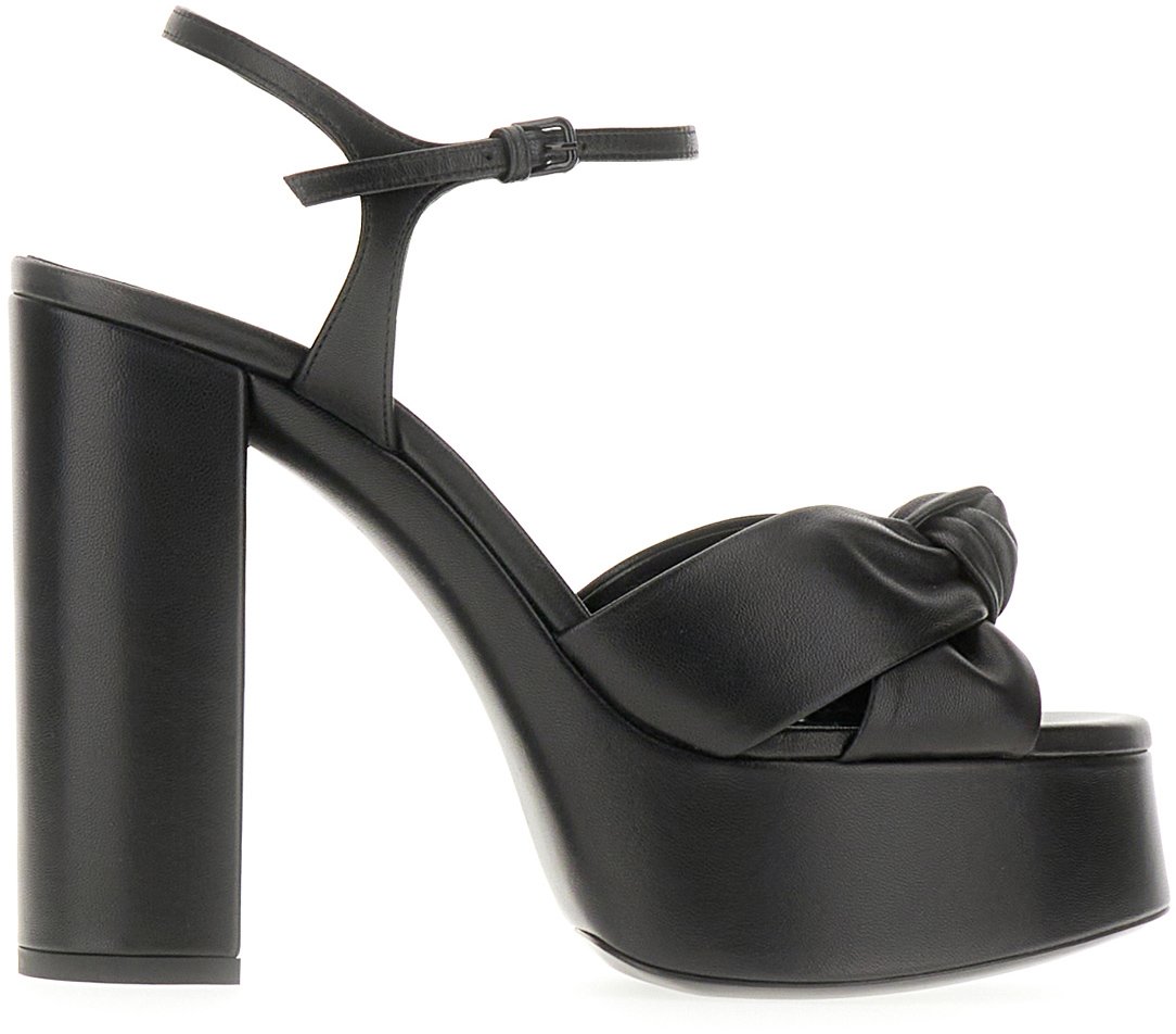Saint Laurent Saint Laurent Black leather Bianca 85 sandals Zwart
