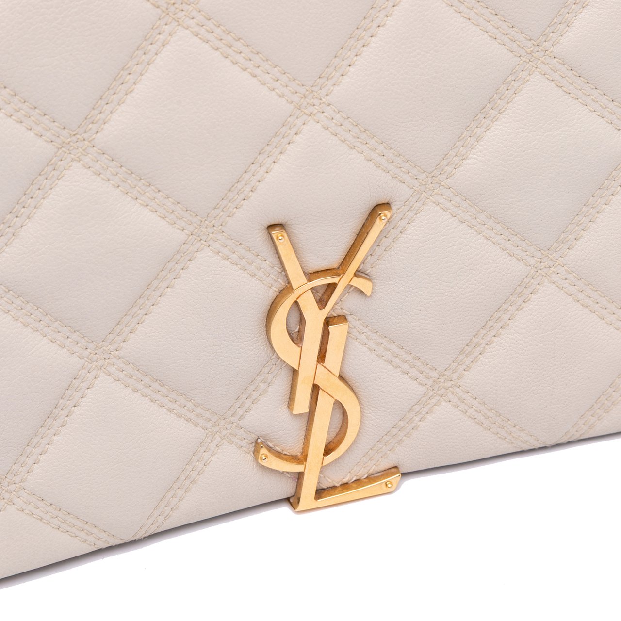 Saint Laurent Small Quilted Lambskin Becky Chain Shoulder Bag Wit