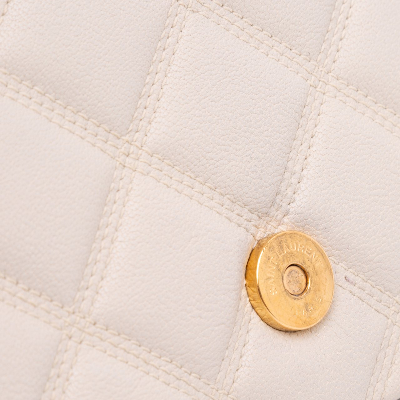 Saint Laurent Small Quilted Lambskin Becky Chain Shoulder Bag Wit