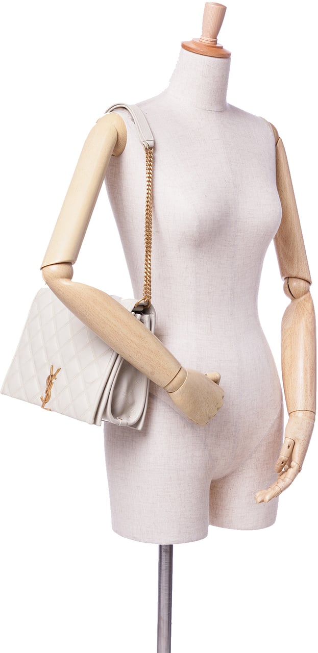 Saint Laurent Small Quilted Lambskin Becky Chain Shoulder Bag Wit