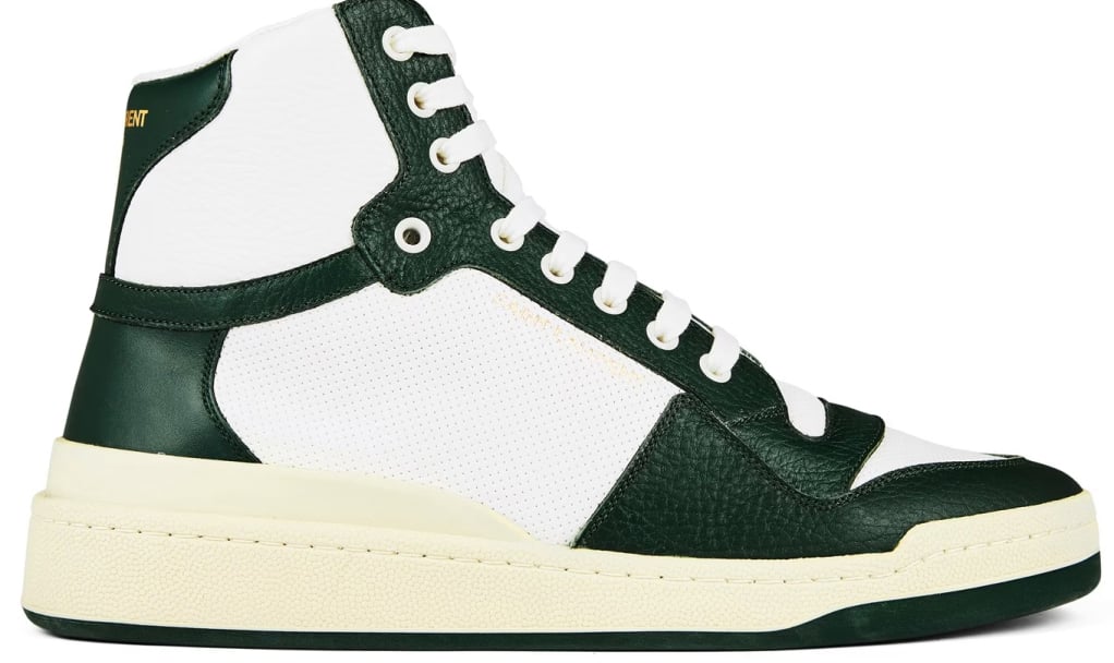 Saint Laurent Sl/24 Logo Mid-top Sneakers Groen
