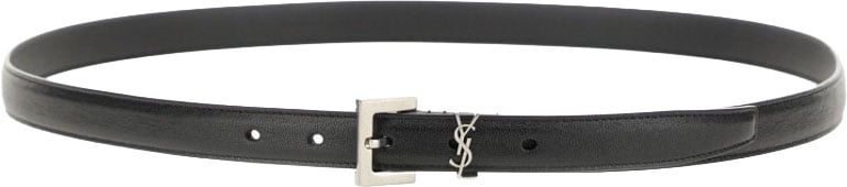 Saint Laurent "Cassandre" Thin Belt Grijs