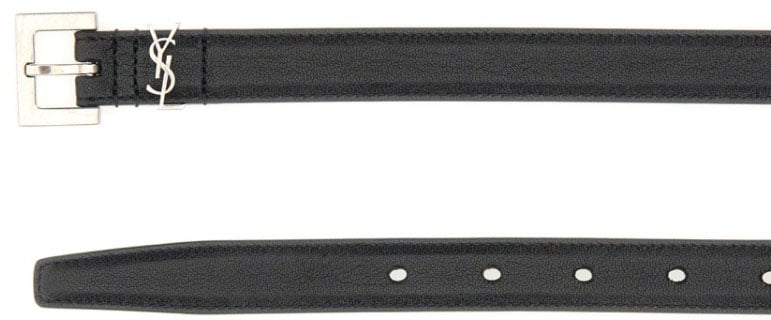 Saint Laurent "Cassandre" Thin Belt Grijs