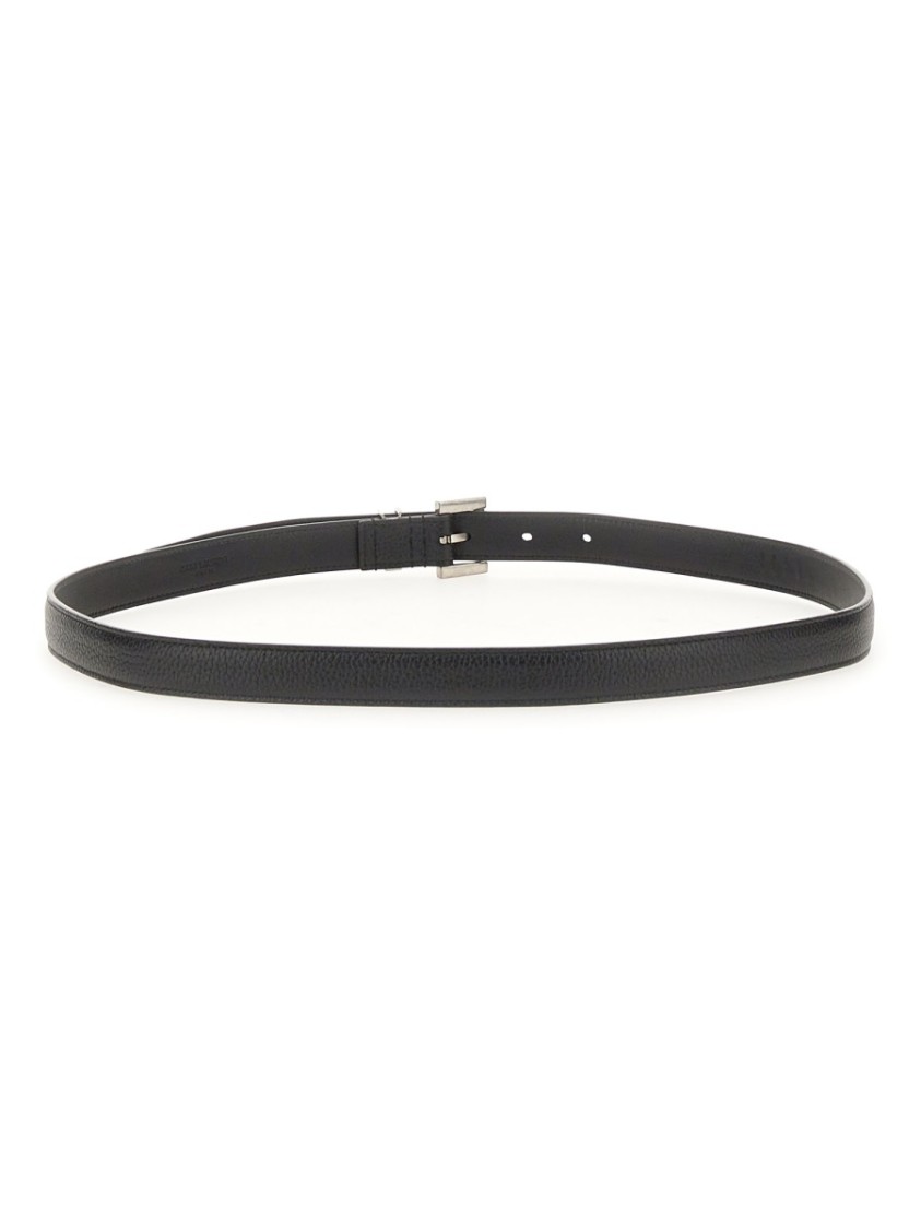 Saint Laurent "Cassandre" Thin Belt Zwart