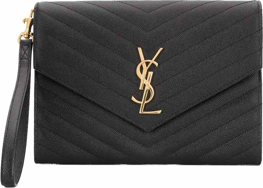 Saint Laurent Cassandre Matelassé Pouch Zwart