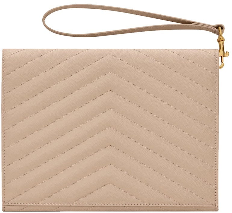 Saint Laurent Cassandre Matelassé Pouch Beige