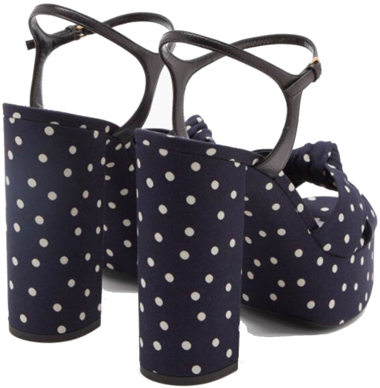 Saint Laurent Saint Laurent Bianca Polka-Dot Sandals Blauw