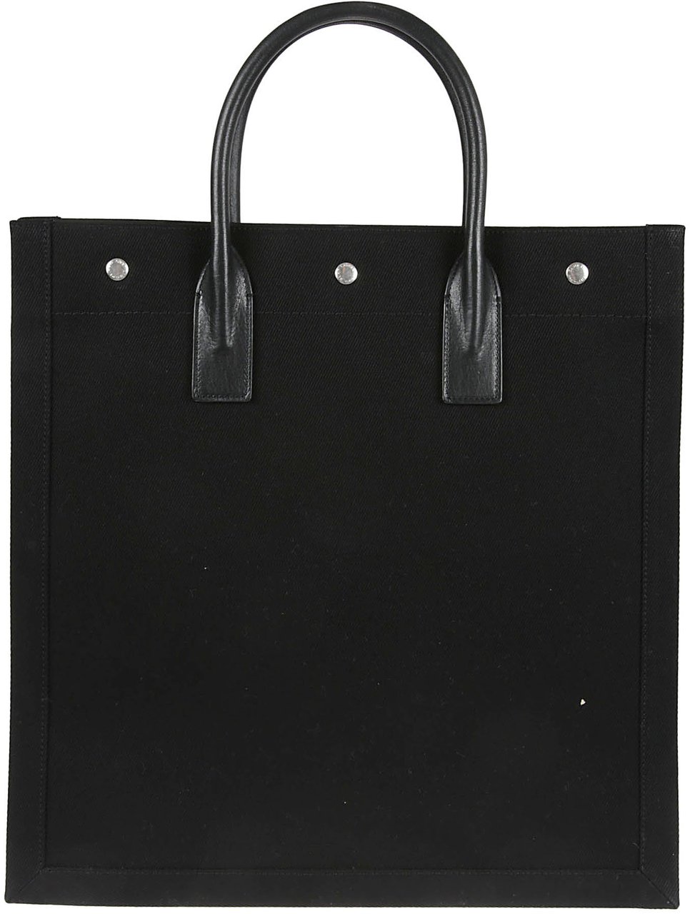 Saint Laurent Structured Black Canvas Tote Zwart