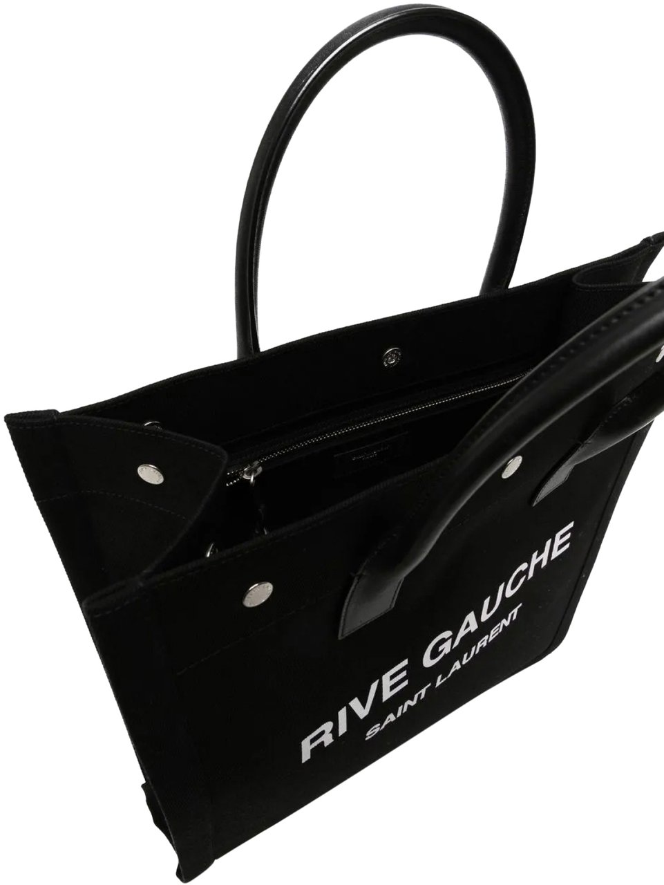 Saint Laurent Rive Gauche Logo Tote Bag Zwart