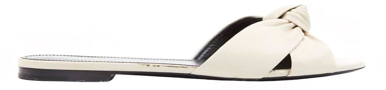 Saint Laurent Saint Laurent Leather Slides Wit