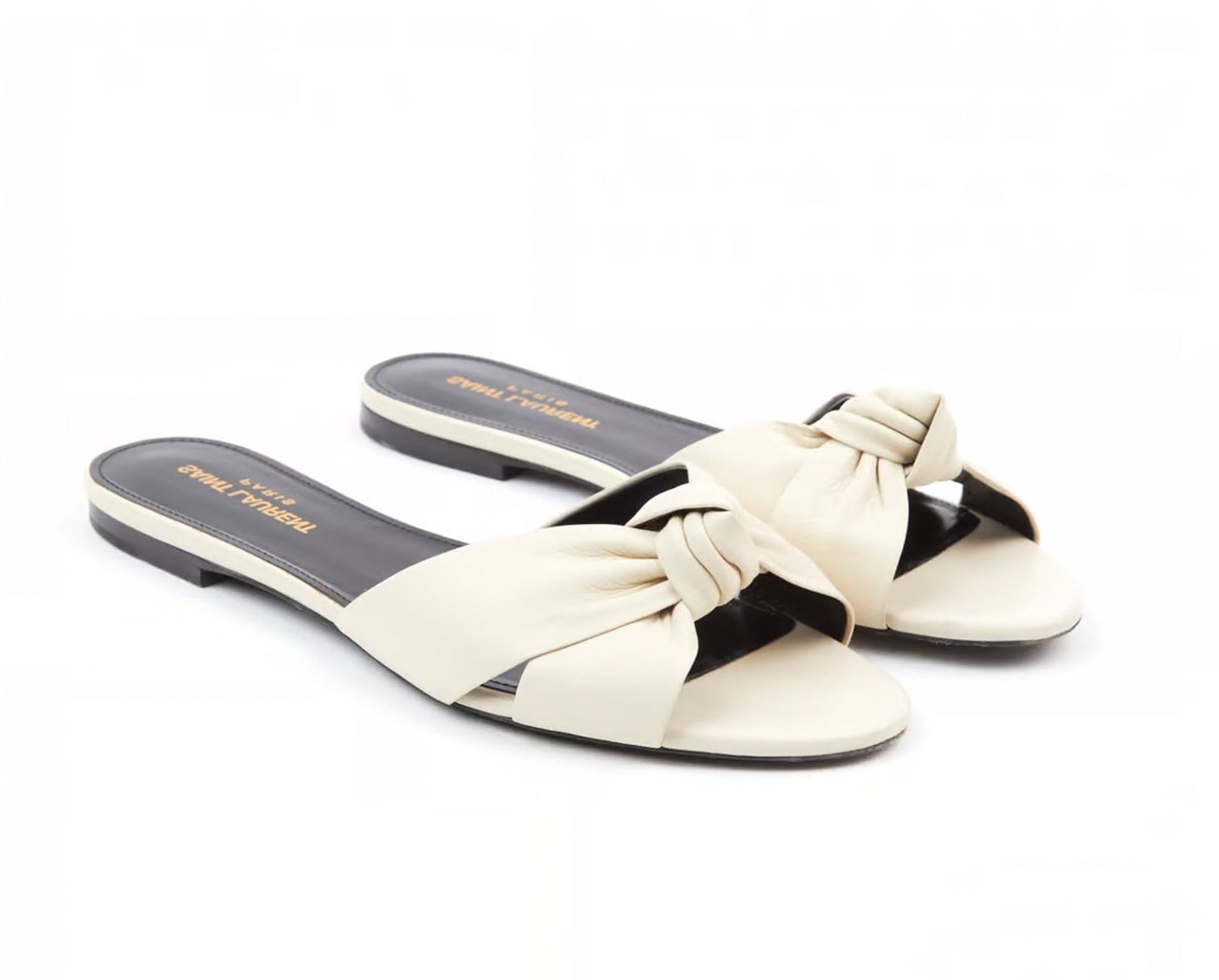 Saint Laurent Saint Laurent Leather Slides Wit